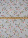 Silver Sand/Dark Coral/Deep Green/Multi 100% Cotton Small Floral Print Lawn 43W