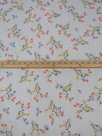 Silver Sand/Dark Coral/Deep Green/Multi 100% Cotton Small Floral Print Lawn 43W