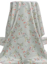Silver Sand/Dark Coral/Deep Green/Multi 100% Cotton Small Floral Print Lawn 43W
