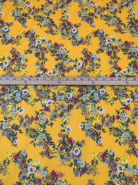 Goldenrod/Red Birch/Dark Chestnut/Multi 100% Cotton Floral Print Lawn 42W