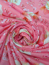 Watermelon Pink/Chinese Orange/Peach/Multi 100% Cotton Rose Print Lawn 42W