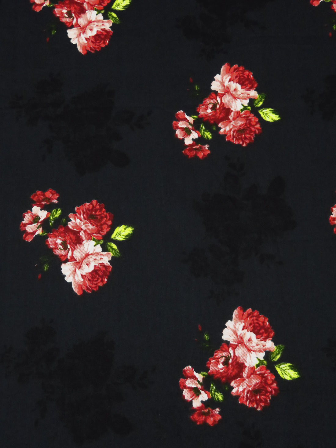 Black/Lime/Ruby/Multi 100% Cotton Small Floral Bunch Print Lawn 42W
