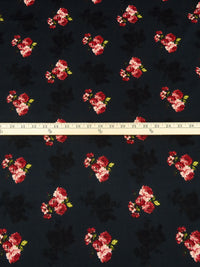 Black/Lime/Ruby/Multi 100% Cotton Small Floral Bunch Print Lawn 42W