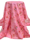 Amaranth Pink/Medium Carmine/Off-White/Multi 100% Cotton Floral Print Lawn 42W