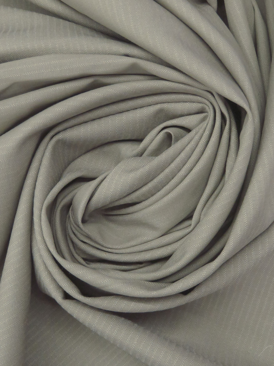 Stone Gray/White 100% Cotton Small Vertical Stripe Weave Suiting 56W