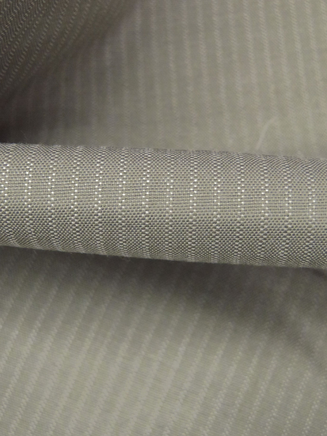Stone Gray/White 100% Cotton Small Vertical Stripe Weave Suiting 56W