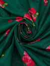 Deep Jungle Green/Cardinal Red/Pink/Multi 100% Cotton Floral Print Lawn 42W