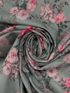 Titanium/Silver Pink/Multi 100% Cotton Floral Print Lawn 43W