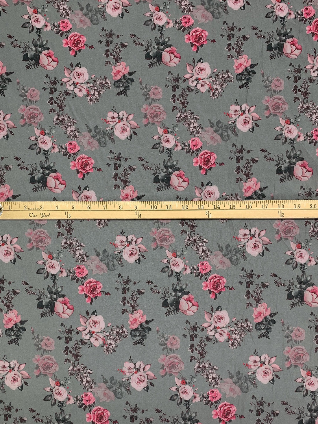 Titanium/Silver Pink/Multi 100% Cotton Floral Print Lawn 43W
