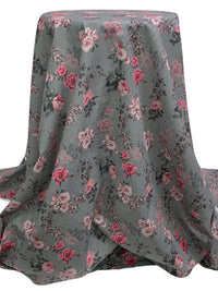 Titanium/Silver Pink/Multi 100% Cotton Floral Print Lawn 43W
