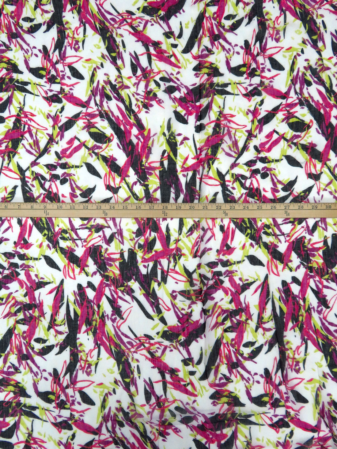 White/Bitter Lime/Amaranth/Multi 100% Cotton Abstract Print Gauze 64W