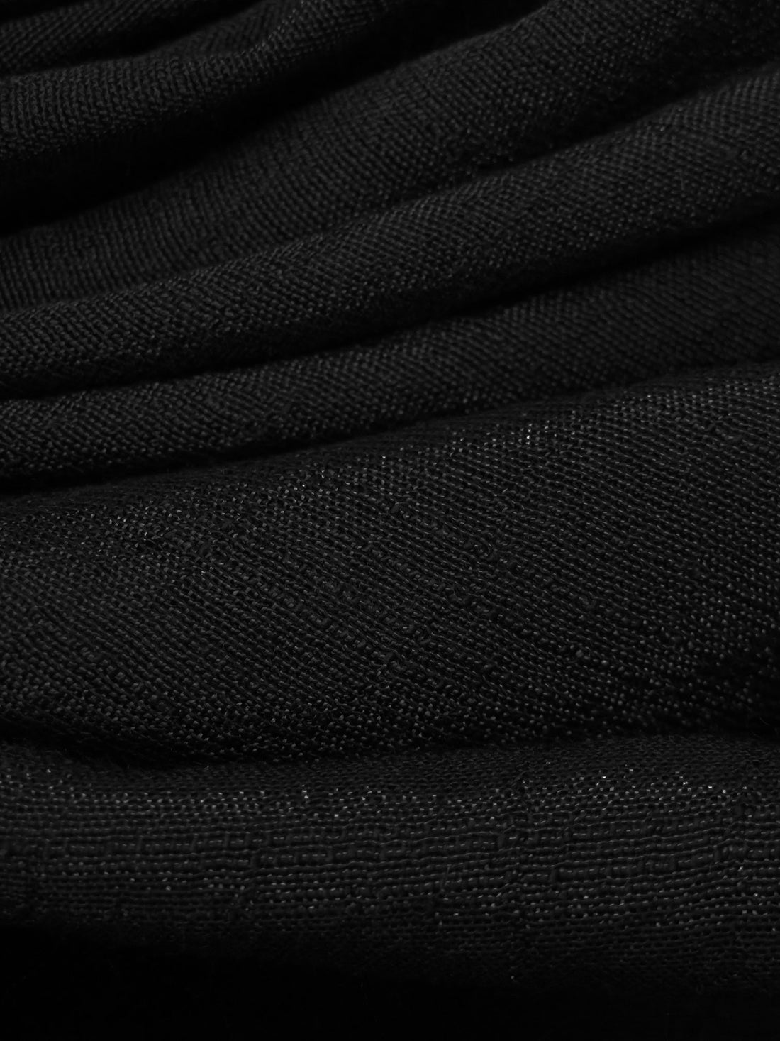 Black Polyester/Rayon Crinkle Gauze 55W