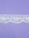 2"  White/Silver 100% Nylon Floral Scalloped Lace Netting Edging Trim