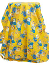 Deep Lemon/Cool Blue/Multi 100% Cotton Floral Print Lawn 42W