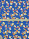 Cobalt/Tangerine/Iris Purple/Multi 100% Cotton Floral Print Lawn 42W