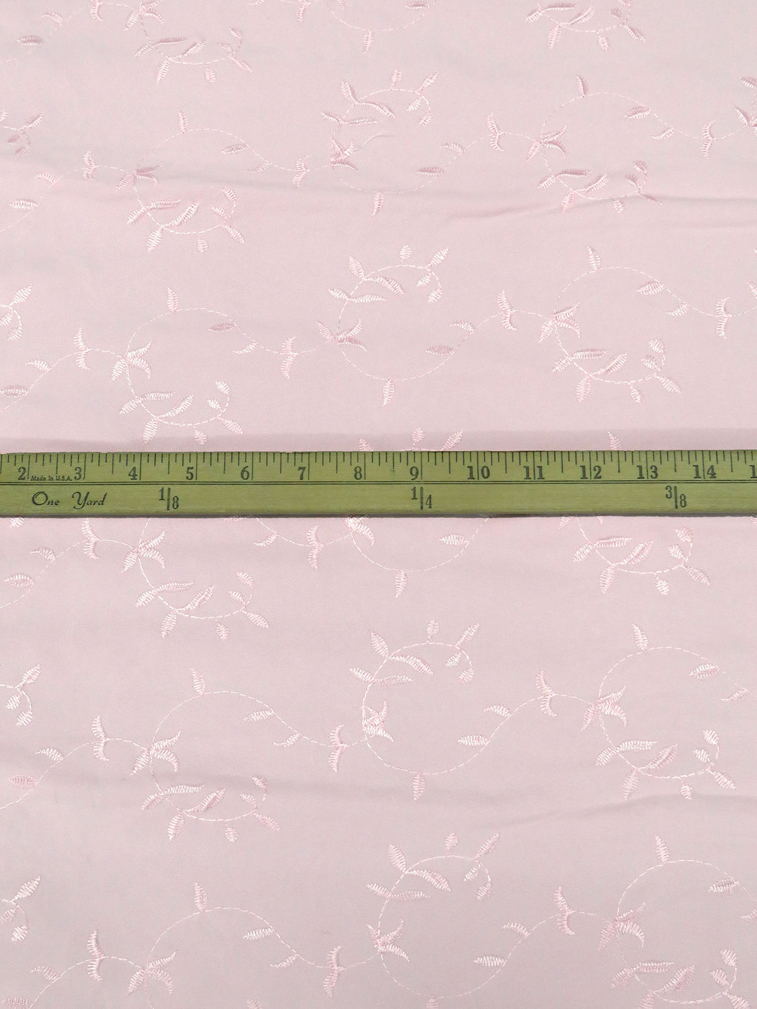 Piggy Pink Polyester/Lycra Embroidered Vine Stretch Twill Suiting 57W