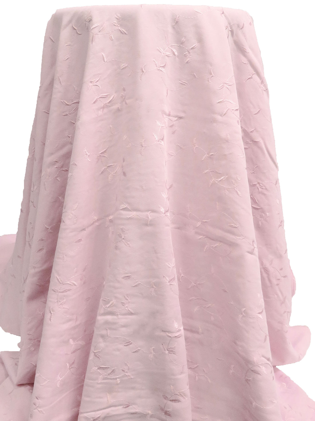 Piggy Pink Polyester/Lycra Embroidered Vine Stretch Twill Suiting 57W