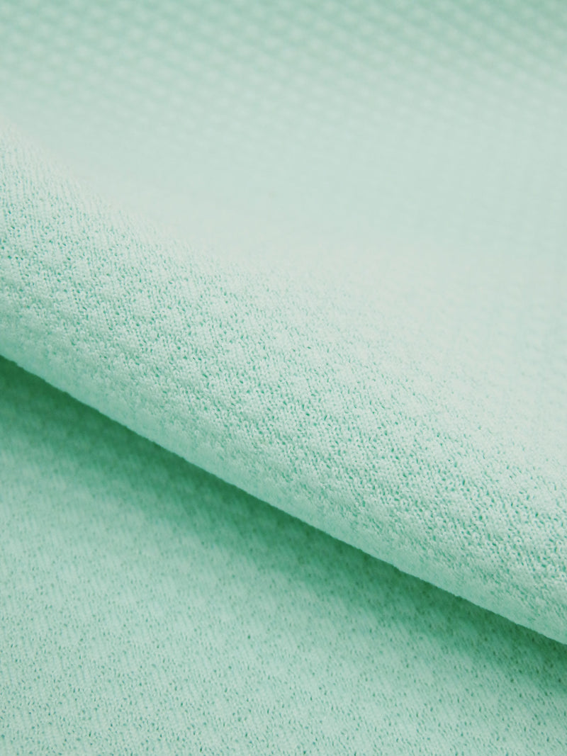 Sea Foam Green Polyester/Lycra Diamond Weave Double Knit 56W