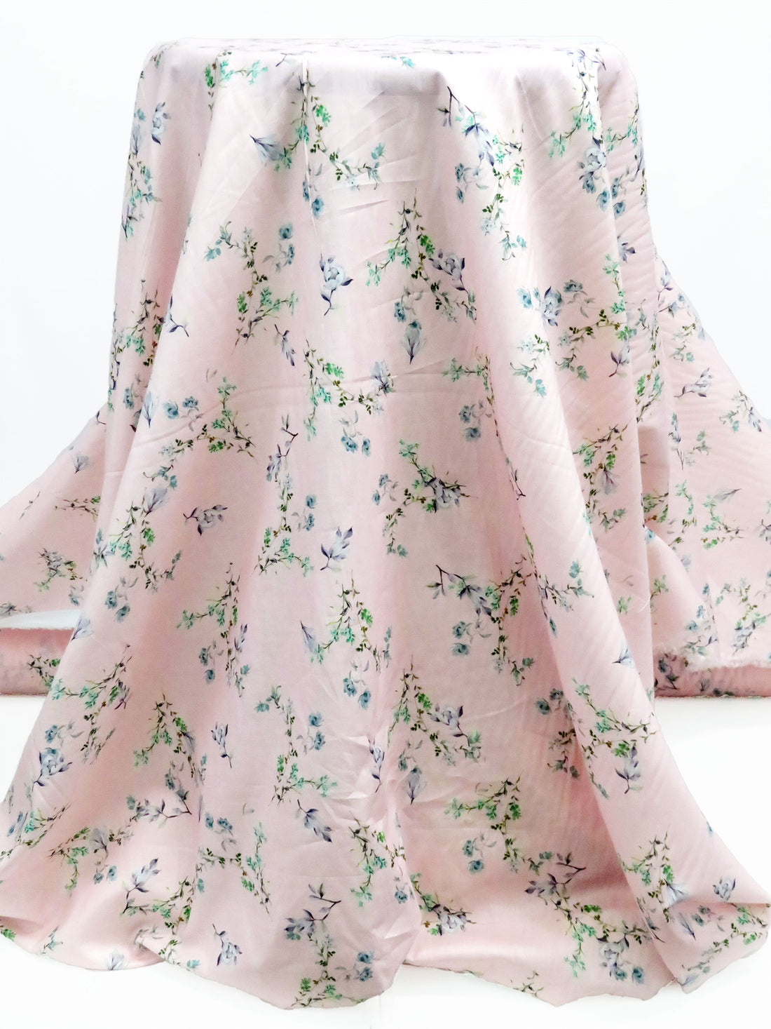 Cherry Blossom/Spearmint/Dark Dusty Lavender/Multi 100% Cotton Floral Branches Print Lawn 42W