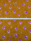 Dark Harvest Gold/Plum/Bud Green/Multi 100% Cotton Floral Print Lawn 42W