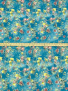 Ocean Blue/Dandelion/Multi 100% Cotton Floral Print Lawn 42W