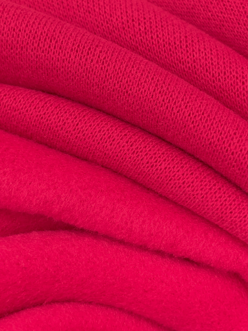 Amaranth Pink Polyester/Viscose Brushed Double-Faced Heavy Sweater Knit - Imported From Italy - 58W