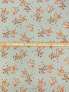 Gray Mist/Coral/Multi 100% Cotton Floral Print Lawn 42W