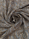 Black/Silver Polyester/Rayon/Cotton/Spandex Floral Design Stretch Jacquard - Imported From Italy - 56W