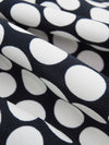 Navy/White 100% Viscose Polka Dot Print Crepe Back Satin - Imported From Italy - 56W