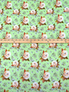 Granny Smith Apple/Burnt Orange/Dark Olive/Multi 100% Cotton Roses Print Lawn 42W