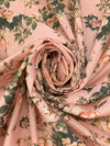 Peach Puff/Dark Forest Green/Multi 100% Cotton Floral Print Lawn 42W