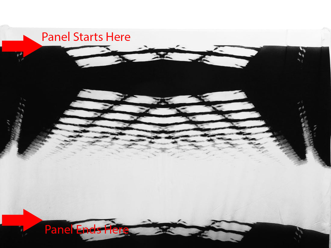 SOLD BY THE PANEL ONLY - Black/White/Dark Gray/Multi Rayon/Lycra Abstract Print Jersey Knit 60W