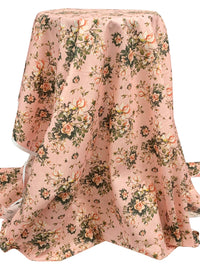 Peach Puff/Dark Forest Green/Multi 100% Cotton Floral Print Lawn 42W
