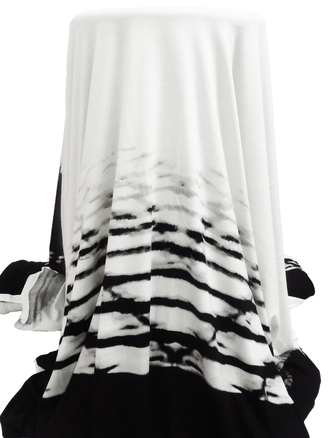 SOLD BY THE PANEL ONLY - Black/White/Dark Gray/Multi Rayon/Lycra Abstract Print Jersey Knit 60W