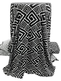 Black/White Polyester/Lycra Novelty Print DTY Knit 58W