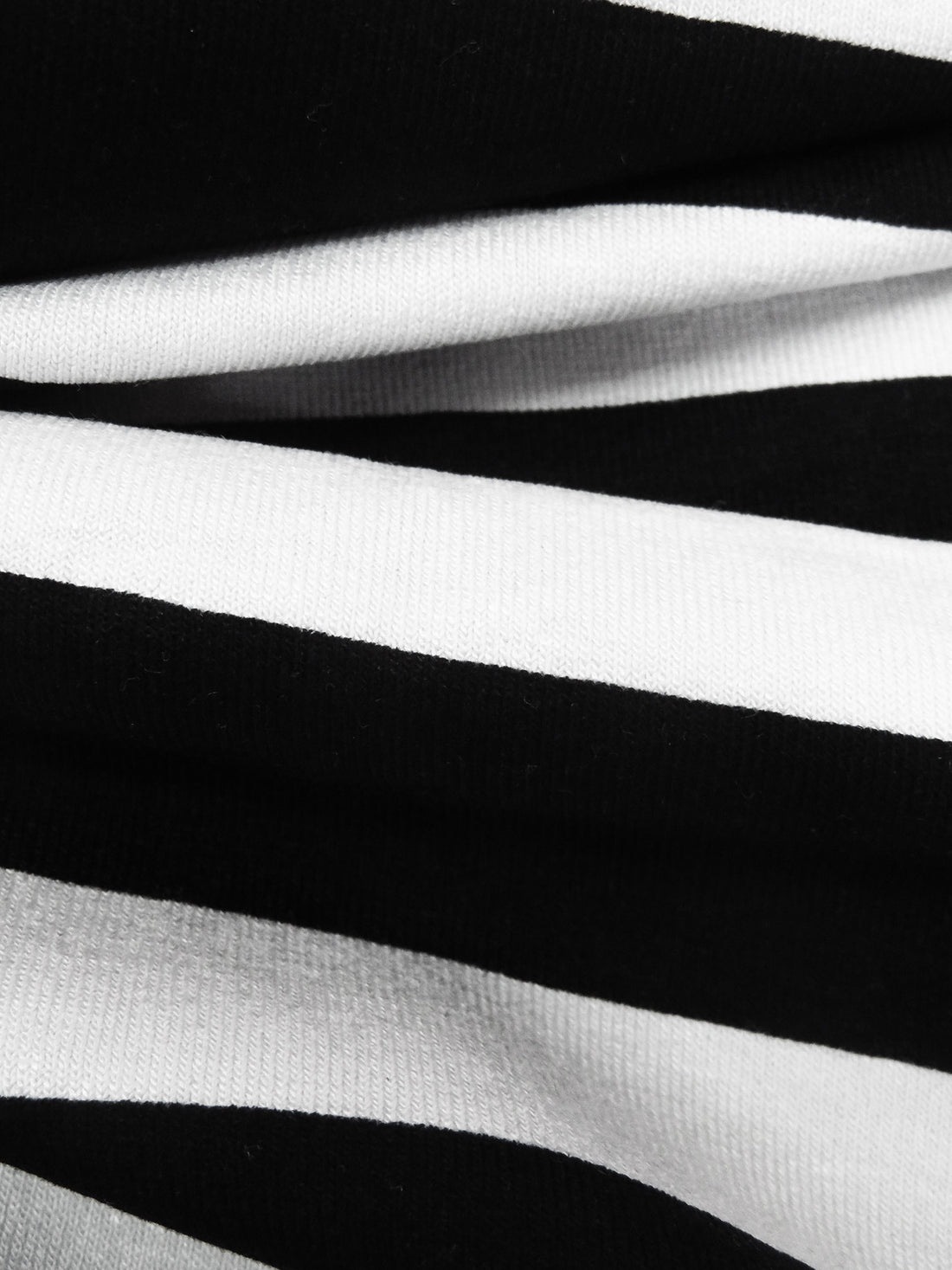 Black/White Rayon/Lycra Horizontal Stripe Print Jersey Knit 60W