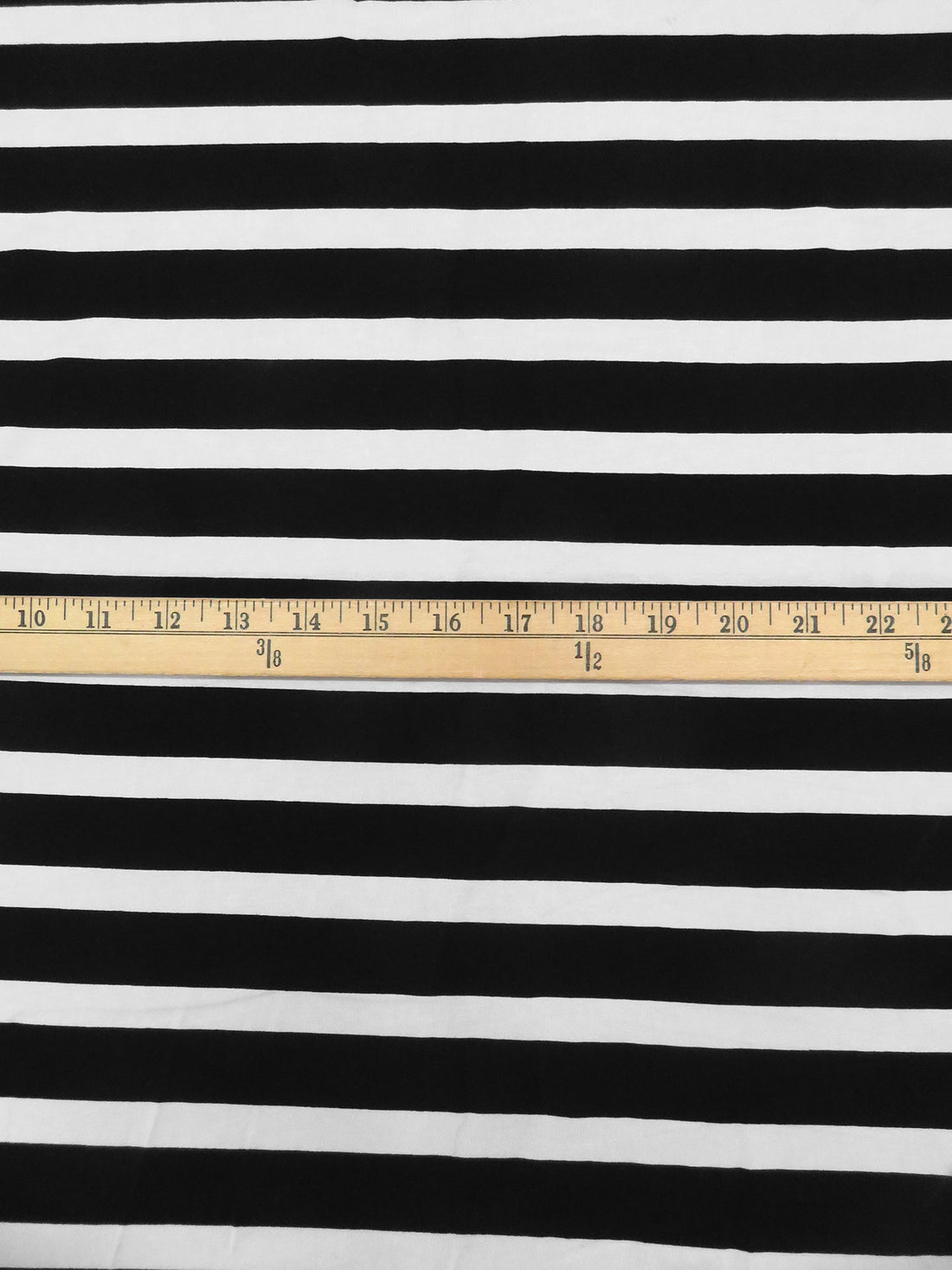 Black/White Rayon/Lycra Horizontal Stripe Print Jersey Knit 60W