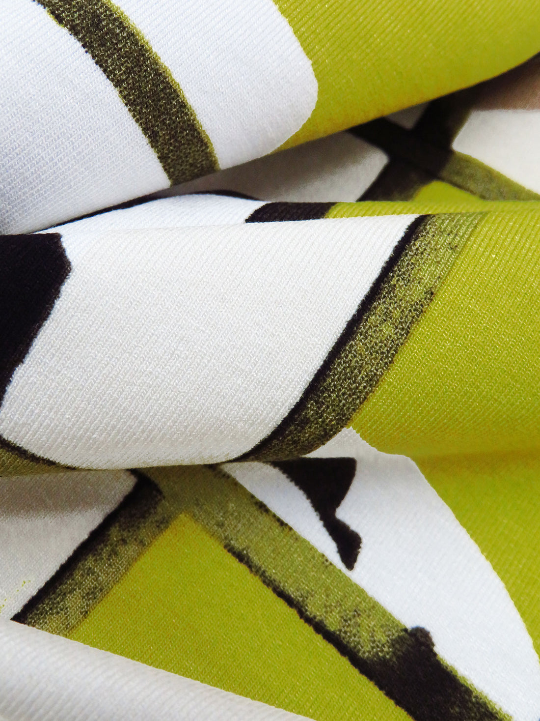 White/Black/Citron/Multi Rayon/Lycra Abstract Grid Print Jersey Knit 59W