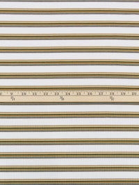 White/Goldenrod/Biscuit Brown/Multi Polyester/Lycra Horizontal Stripe Design Rib Knit 54W