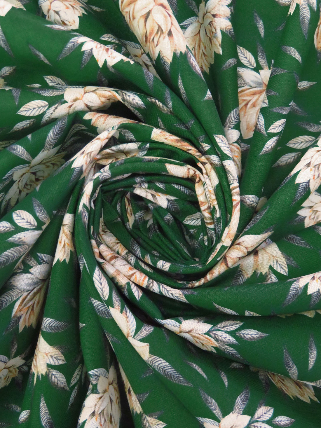 Forest Green/Topaz/Dark Gray/Multi 100% Cotton Floral Print Lawn 42W