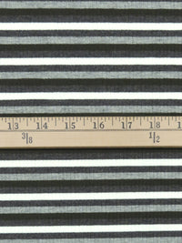 Iron Gray/Rifle Green/White/Cloud Gray Polyester/Lycra Horizontal Stripe Rib Knit 48W