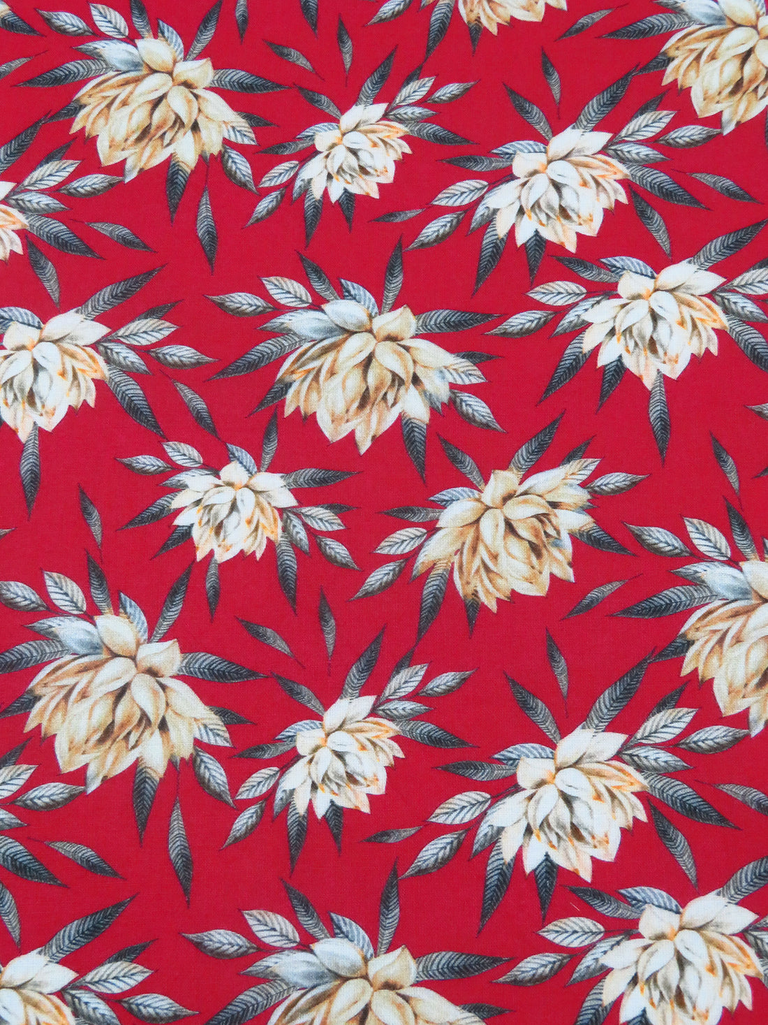 Cardinal Red/Topaz/Dark Gray/Multi 100% Cotton Floral Print Lawn 42W