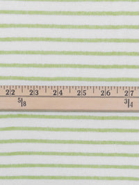 White/Lime Polyester/Cotton Horizontal Stripe Crepe-Like French Terry Knit 44W