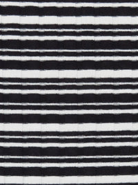 Black/White Polyester/Lycra Horizontal Stripe Rib Knit 52W