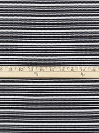 Black/White Polyester/Lycra Horizontal Stripe Rib Knit 52W