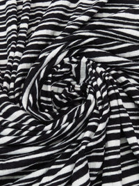 Black/White Polyester/Lycra Horizontal Stripe Rib Knit 52W