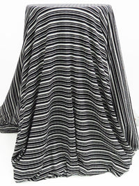 Black/White Polyester/Lycra Horizontal Stripe Rib Knit 52W