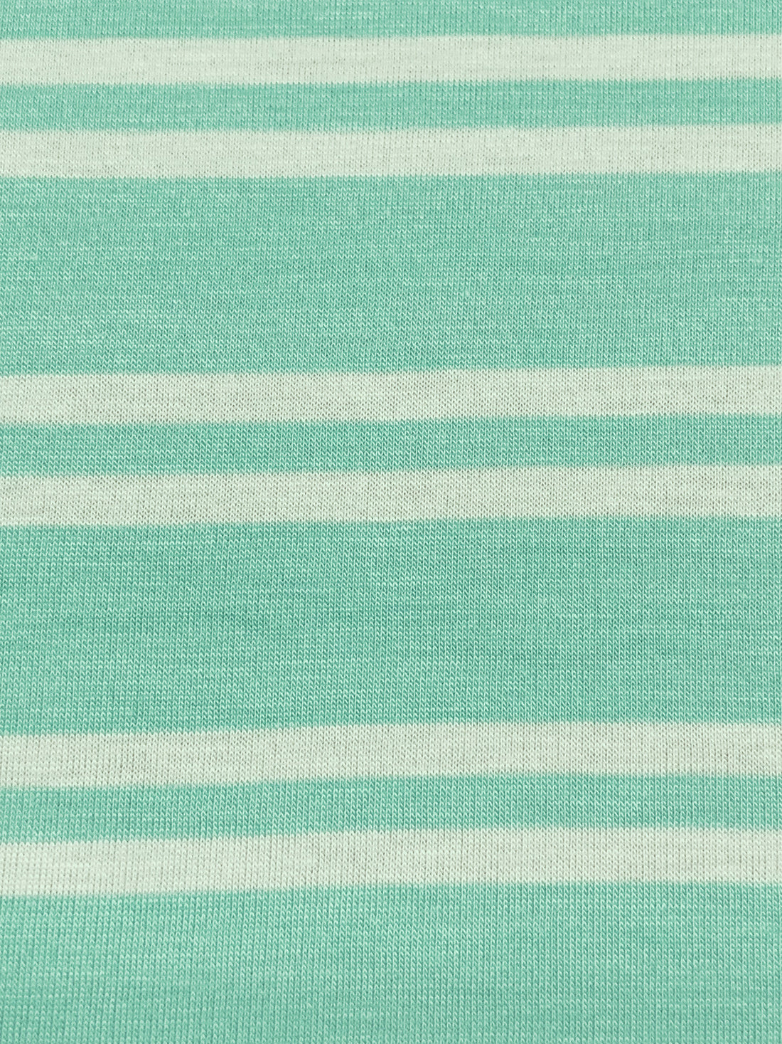 Robin Egg Blue/Off-White Rayon/Lycra Horizontal Stripe Jersey Knit 58W