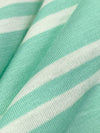 Robin Egg Blue/Off-White Rayon/Lycra Horizontal Stripe Jersey Knit 58W