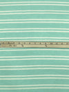 Robin Egg Blue/Off-White Rayon/Lycra Horizontal Stripe Jersey Knit 58W